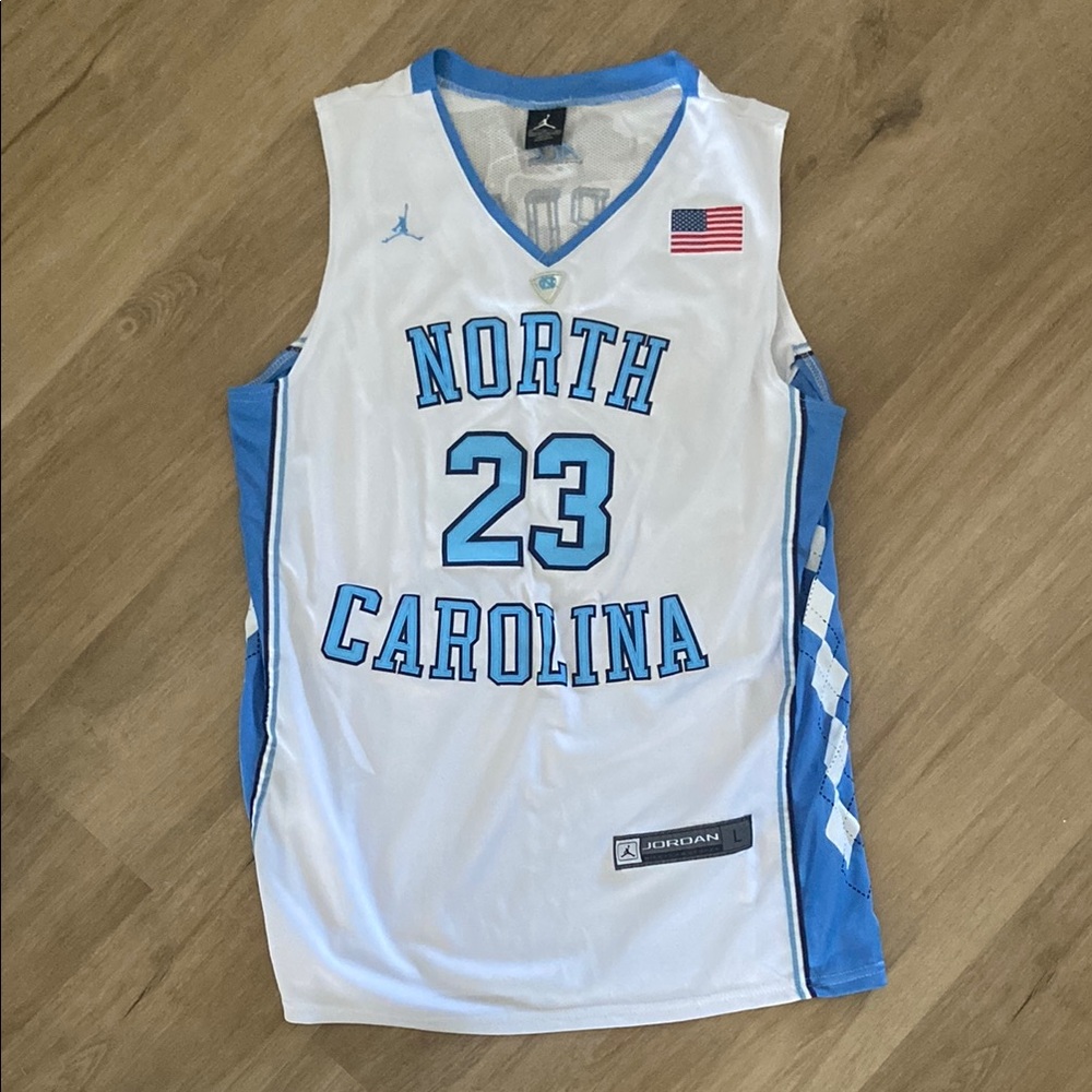 Jordan White and Blue North Carolina Jersey